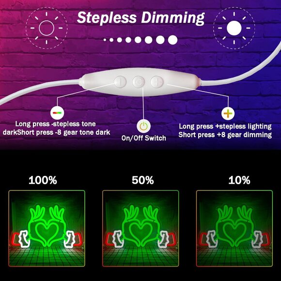 Christmas Neon Sign Led Candy Dimmable Light Up Sign for Wall Decorations - Picture 5 of 7